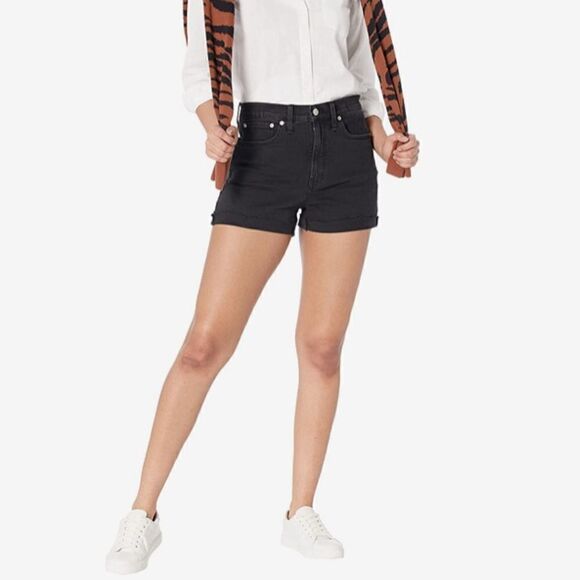 MADEWELL high rise black Denim shorts - Raw hem Edition - Picture 1 of 5